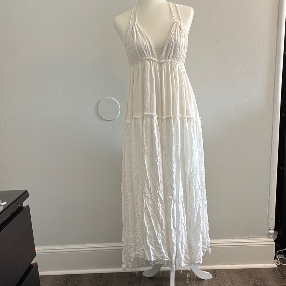 Pink Lily Elegant White Maxi Dress